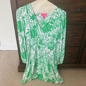 Lilly Pulitzer Ruched Waist Floral Dress Size S